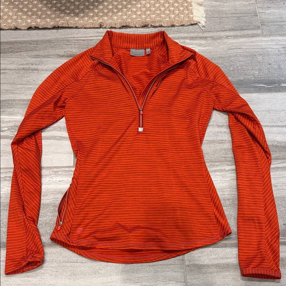 Athleta Women’s  Orange Quarter-Zip Top